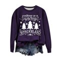 thumbnail image 4 of WREESH Womens Fashion Christmas Sweatshirt Casual Crewneck Sweatshirt Print Pullover Loose Fit Long Sleeve Tops Christmas Top Loose Fitting Sweater Purple, 4 of 4