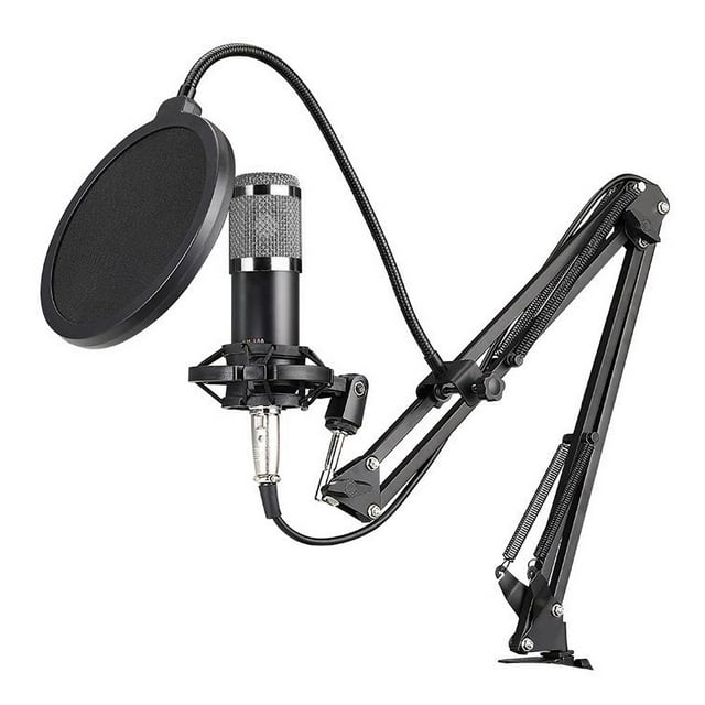 CNKOO BM800 Professional Condenser Microphone Podcast Live Broadcast Equipment USB MIC Microfone Set Studio Mic with Arm Stand Music Recording Equipment for Studio Live Recording and Broa