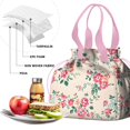 thumbnail image 4 of Pioneer Flower Floral Print Pattern Drawstring Lunch Bag Women - Drawstring Lunch Bag Insulated for Work Office - Stain-Resistant Large Lunchbags for Women with Multi-Pockets, 4 of 6