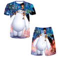 thumbnail image 3 of Conjuntos de camisetas con estampado 3D de Disney Big Hero 6 Baymax para mujeres y hombres, ropa informal transpirable para niños, conjuntos de pantalones cortos de playa Harajuku, 3 of 5