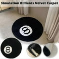 thumbnail image 3 of Black Area Rug,billiard Pool Eight Ball Carpet,8 Ball Soft & Fluffy Black Rug Bedroom Decor,black Circle Rugs For Living Room Home Decor, 3 of 5