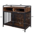 thumbnail image 5 of Hassch Dog Crate Furniture, Heavy Duty Dog Cages for Medium/Small Dogs Indoor, Super Sturdy Large Dog Kennel with Wheels, Storage Shelves and Anti-Chew 38.6 Inch (Brown), 5 of 7