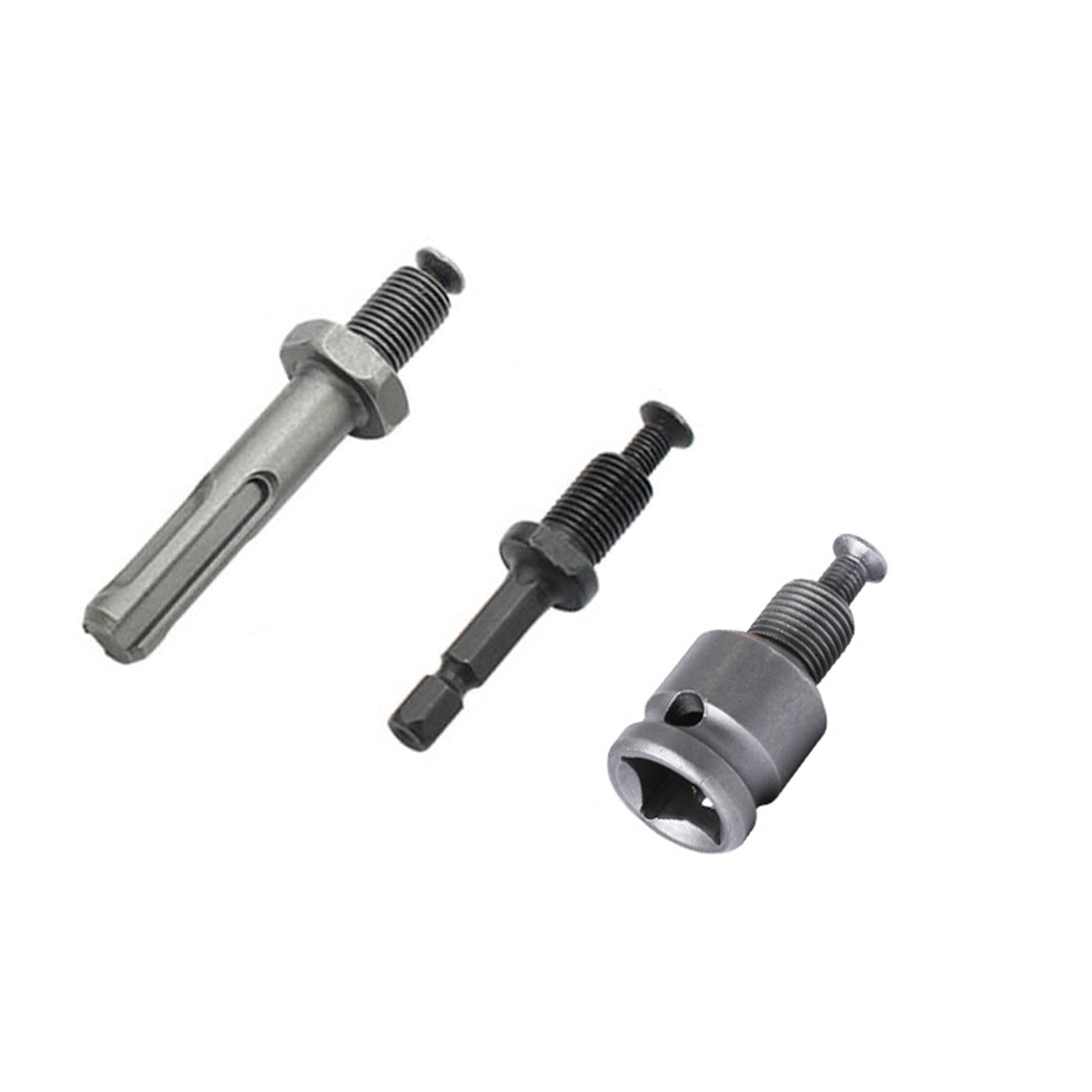 Fardo 3pcs 10/13mm Drill Chuck Adapters Threaded Quick Connection High Speed Steel SDS-Plus Hex Shank Socket Square Female Chuck Adapter for Electric 2829099