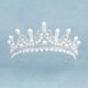 thumbnail image 4 of Hermoso tocado de novia con corona de diamantes y perlas de imitación, tiara brillante (plata), 4 of 7