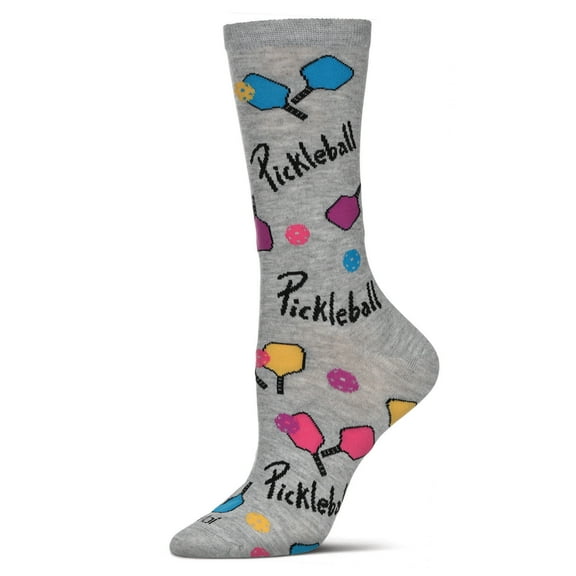 MeMoi Women's Pickleball Paddle Rayon From Bamboo Crew Socks - Womens - Female, 9-11, Light Gray Heather