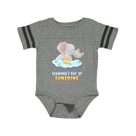 

Inktastic Grandma s Ray of Sunshine Cute Elephants Rainclouds and Sun Gift Baby Boy or Baby Girl Bodysuit