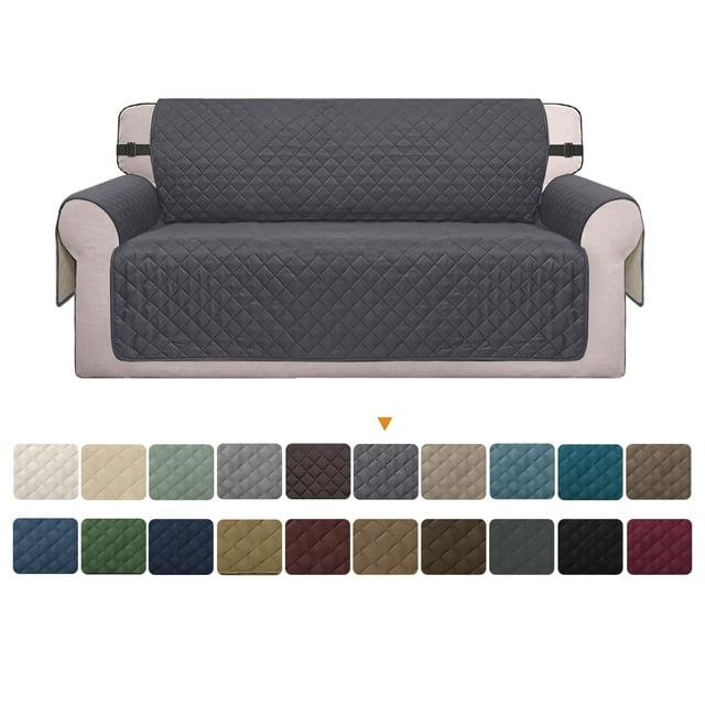 Housse de Sofa Réversible Lavable à la Machine, Housse de Canapé Résistante à l'Eau, Housse Antidérapante Protectrice pour Meubles pour Chiens, Enfants, Animaux