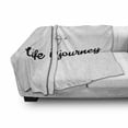 thumbnail image 2 of Saying Soft Flannel Fleece Blanket, Life Is a Journey Existential Motto Cardinal Directions on Plain Background, Cozy Plush for Indoor and Outdoor Use, 60" x 80", Charcoal Grey White, by Ambesonne, 2 of 5