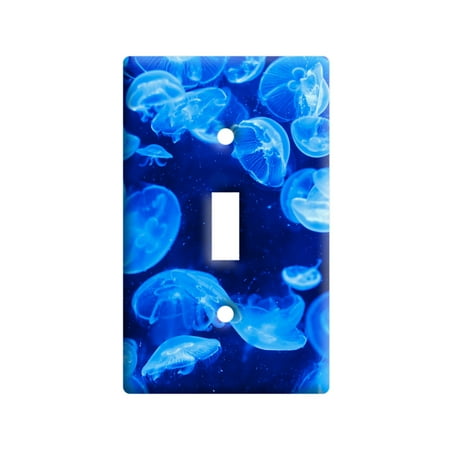 Fish Switchplate Cover - Jellyfish - Blue Jelly Fish Ocean Underwater Light Switch Plate Cover