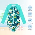 thumbnail image 6 of Zando Toddler Girls Long Sleeve Swimsuits Rash Guard One Piece with UV Protection 2-7 Years Kids Bathing Suits, 6 of 7
