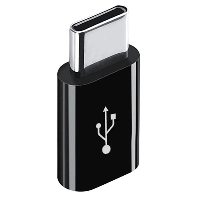 Injueey Adaptador tipo c Micro Usb a tipo C Conectores de cargador para S8 S9 Plus Note 8 9 Tipo c a Usb-c Cable USB negro Teléfono y Comunicación