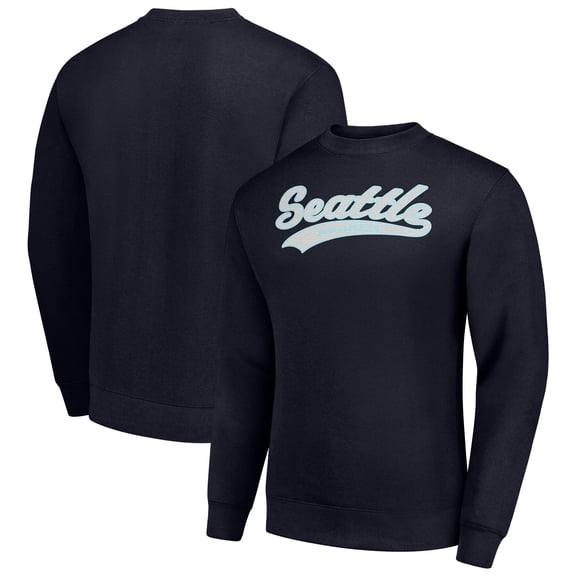 Men's Starter  Navy Seattle Kraken Tailsweep City Pullover Sweatshirt