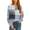 thumbnail image 4 of AJHSAKLt Sweatshirt for Women Graphic Crewneck Tops Loose Fitting Pullover Printed Long Sleeved Versatile Casual Sweater Essentials Hoodie Light Blue, 4 of 8