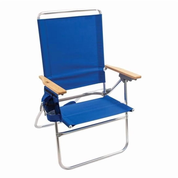 7-Position Beach Folding Chair - Blue