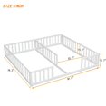 thumbnail image 7 of Double Twin Size Floor Beds with Fence and Guardrails Design, Solid Wood Double Twin Platform Bed for 2, Montessori Floor Beds for Boys Girls Teens, No Box Spring Needed, Easy Assembly, White, 7 of 7