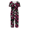 thumbnail image 6 of Tnhcen Women's Casual Loose Sleepwear Set - V-Neck Print Short Sleeve Top + Elastic Waist Capri Pants with Side Pockets | S-2XL | Pajamas Set Loungewear, 6 of 6