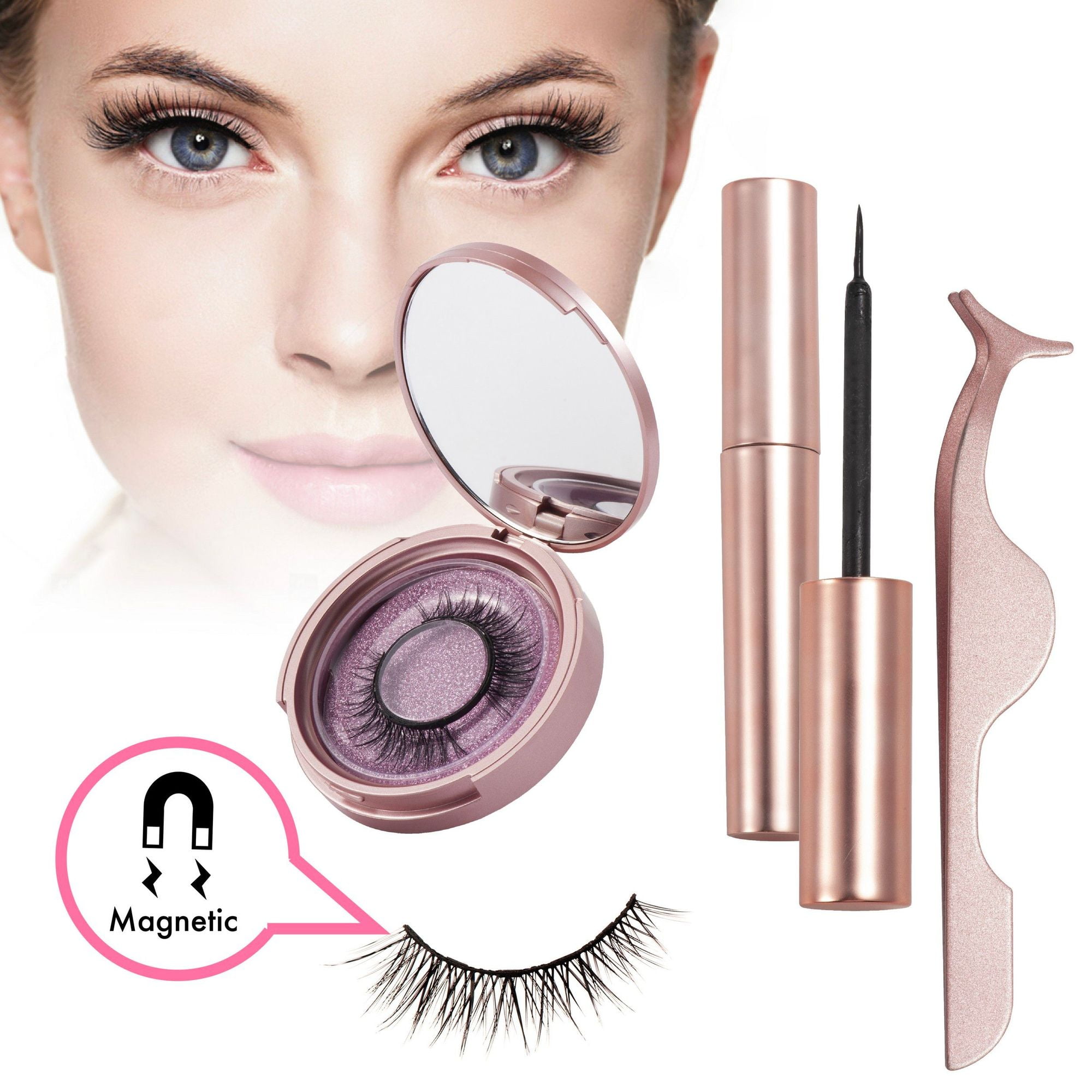 magnetic eyelashes eyeliner eyelash lash natural extensions kit glue reuseble zodaca walmart required