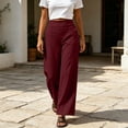 thumbnail image 6 of Plus Size Lounge Pants for Womens Fashion Solid Color Elastic Waist Pocket Full Length Pants, 6 of 7