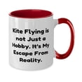 thumbnail image 2 of Kite Flying is not Just a Hobby. It's My Escape From Reality. Two Tone 11oz Mug, Kite Flying Present From, Inspire Cup For Friends, 2 of 2