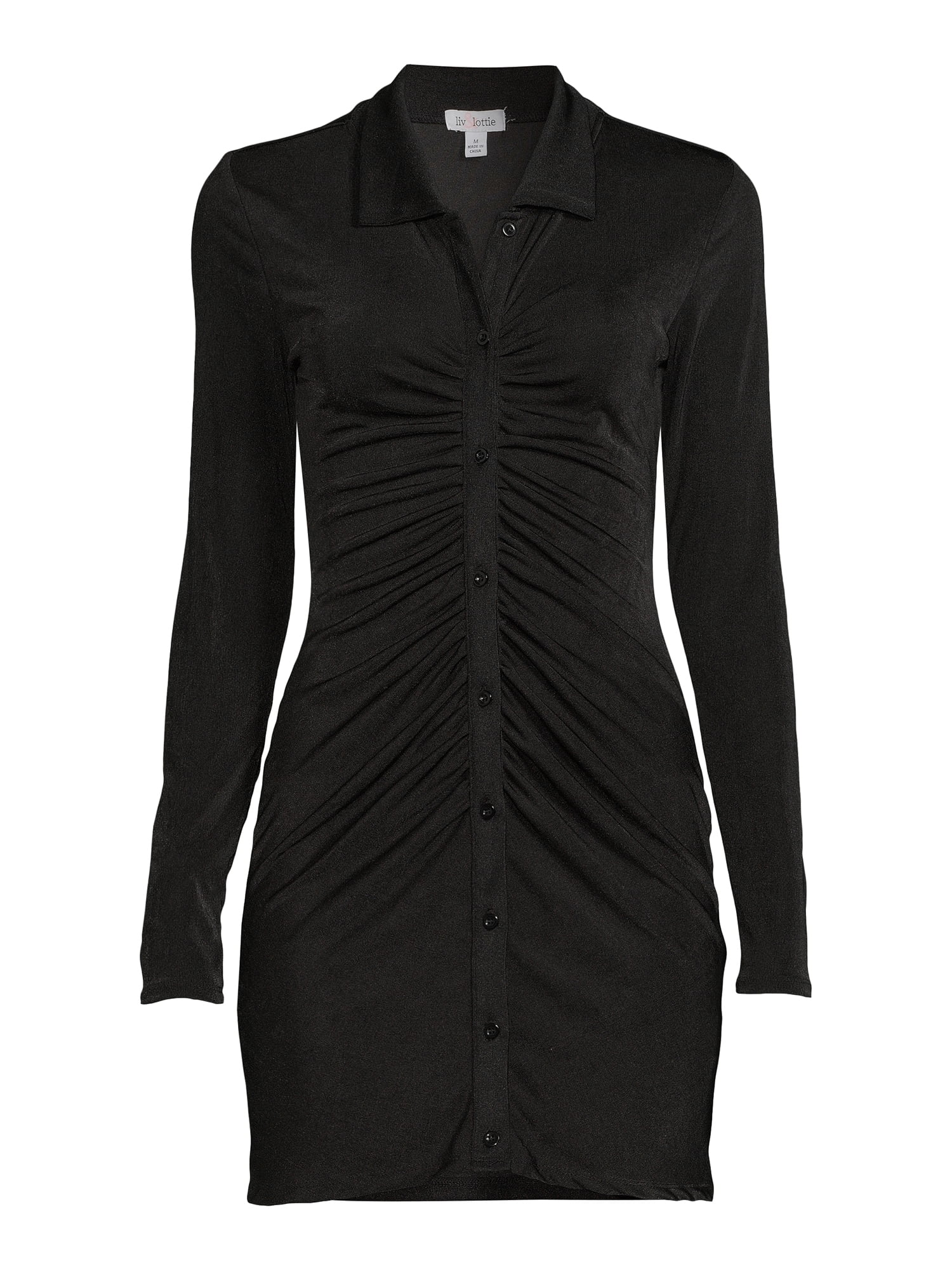 Liv & Lottie Juniors' Ruched Bodycon Dress with Long Sleeves
