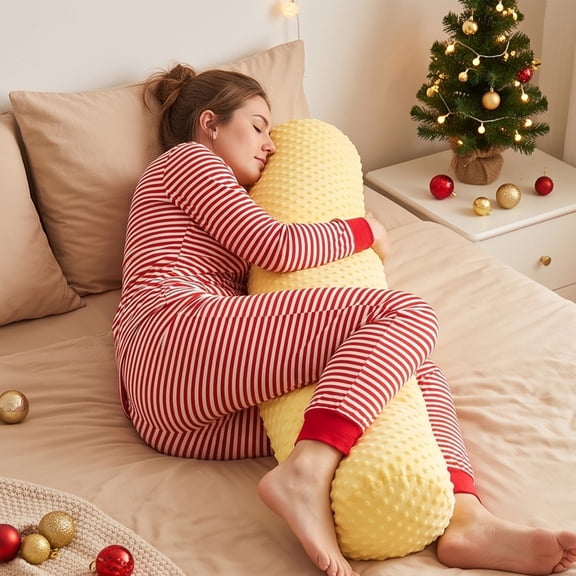 Roll Neck Pillow for Sleeping with Removable Cover Memory 39.37In Cervical Round Pillow Long Cylinder Bolster Body Pillows for Neck Back Leg Lumbar Support Light Grey