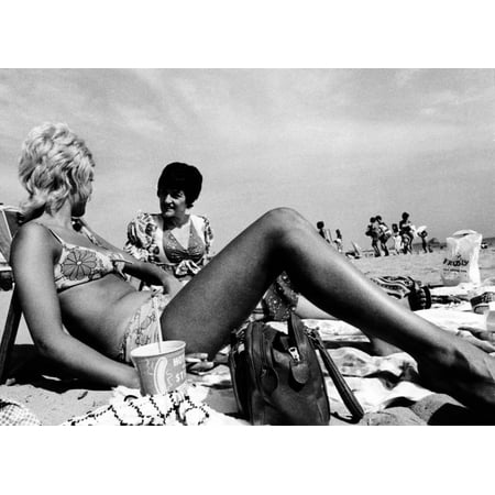 Women Sunbathing On The Beach In Santa Monica History (24 x 18