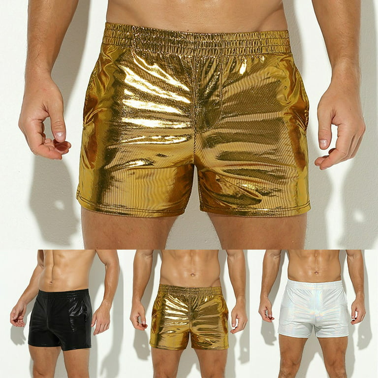 Sexy Gay Underwear Men Boxer Shorts Faux Leather Underwear Wet