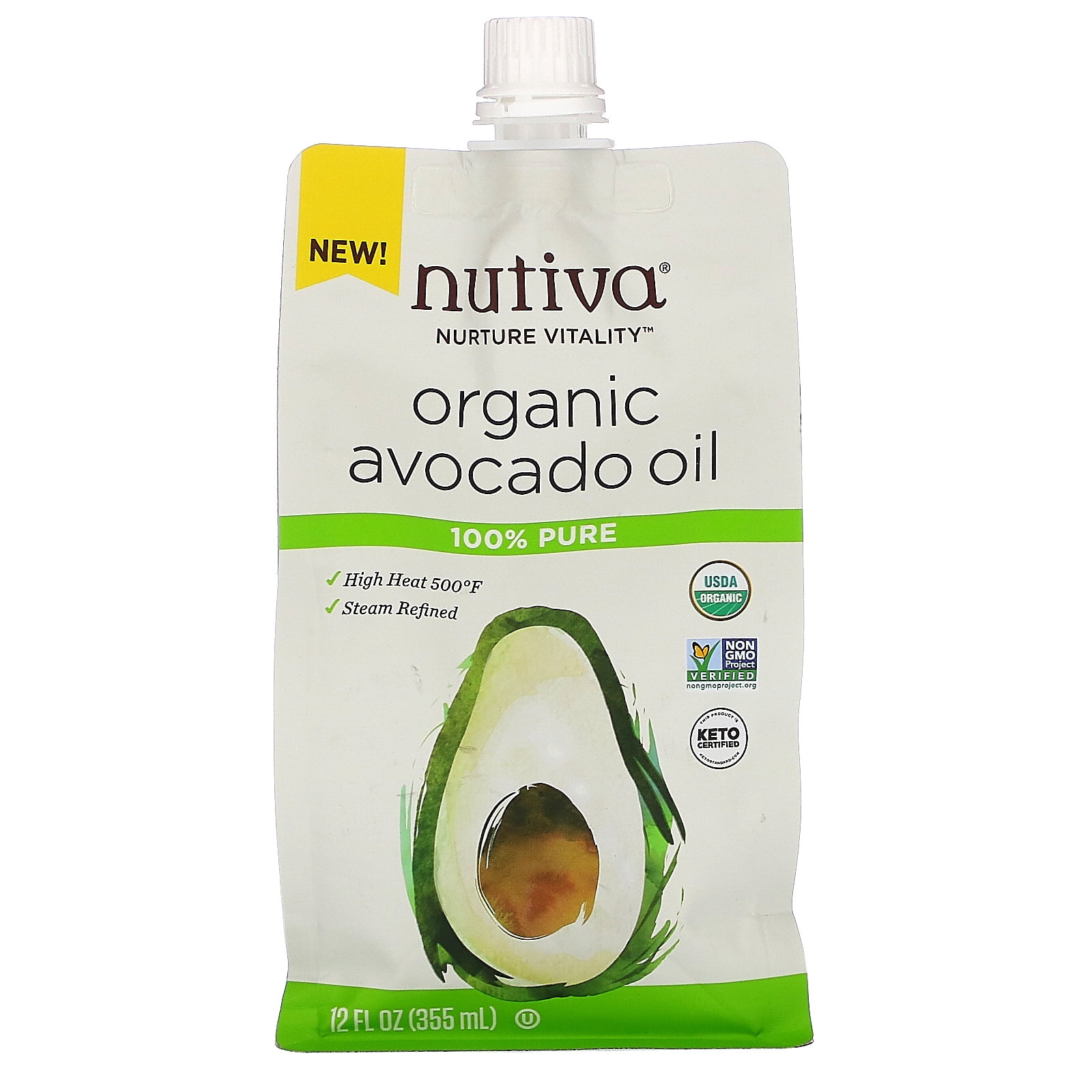 Nutiva Organic Avocado Oil, 100 Pure, 12 fl oz (355 ml)