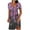 DT-Pink, variant on Women's Leaf Print V-Neck Midi Dress, Short Sleeve, Casual Daily & Garden Wear, Lightweight Rayon Blend