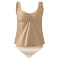 thumbnail image 2 of YABCSAZ Women Ruffle Tankini Swimsuit Flowy Tummy Control Bathing Suit,Two Piece Bathing Suits with Swim Shorts for Women, 2 of 5