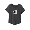 thumbnail image 3 of Camiseta de mujer verano elegante suave cuello redondo camiseta para ir de compras Camping mujer L, 3 of 7