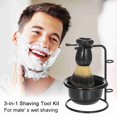 thumbnail image 3 of Ensemble de Support et Bol pour Brosse à Raser, Support en Métal pour Brosse à Raser, Bol à Savon, Tasse en Plastique pour Hommes, Outils de Retrait de Barbe, 3 of 7