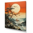 thumbnail image 2 of Designart "Moonlit Landscape Minimalist Japanese Scene I" Fantasy Canvas Wall Art - Global Yellow Moon Bedroom Canvas Wall Art, 2 of 6