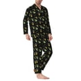 thumbnail image 2 of Uemuo Bee Floral Pattern 2-Piece Loungewear Set - Men’s Soft Sleepwear, Cozy Winter PJs, Comfy Sleep Set-Medium, 2 of 7