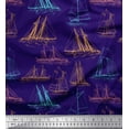 thumbnail image 1 of Soimoi Cotton Poplin Fabric Ship Ocean Printed Fabric 1 Yard 56 Inch Wide, 1 of 1