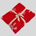 thumbnail image 5 of NTBAY Cotton Cable Knit Super Soft Warm Throw Blanket (51"x 67", Red and White Snowflakes), 5 of 5