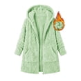 thumbnail image 3 of KICILVS Fleece Jackets for Women Hooded Fuzzy Long Coat with Pockets Warm Winter Outerwear for Cold Weather, 3 of 5