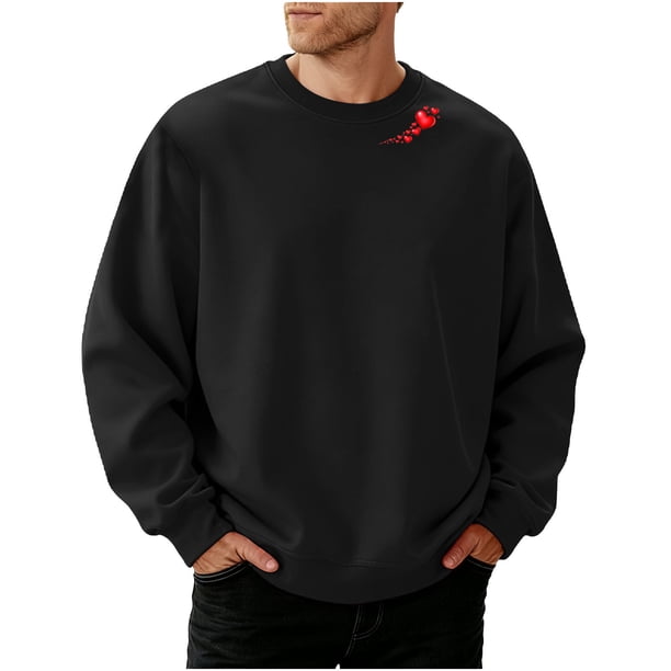 Ceisia Men's Valentine's Day Heart Print Sweatshirt | Relaxed Winter Casual Pullover Gift