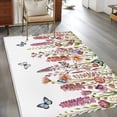 thumbnail image 4 of Area Rug for Living Room, Spring Floral Non-Slip Indoor Large Carpet for Bedroom/Dining Room, Watercolor Lavender Daisy Butterflies Botanical Washable Low-Profile Floor Mat Runner Rugs - 2.7 x 5 Ft, 4 of 7
