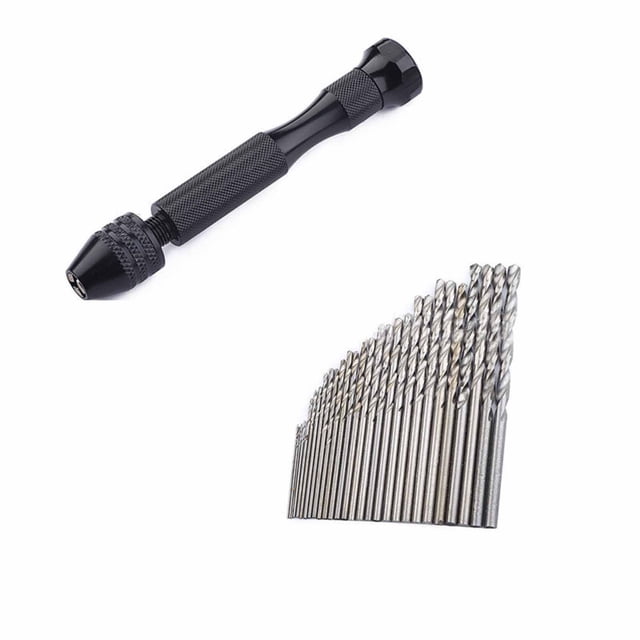 SSZMDLB Hand Drill Set, Hand Drill Tool, Mini Rotary Drill for Wood, Metal, PCB, Jewelry Making, Pin Vise with Drill Bits, Precision Chuck, Lightweight Aluminum Body, Craft Hobby Tool