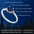 thumbnail image 2 of Gem Stone King 10K White Gold Blue Sapphire and White Diamond Solitaire Engagement Ring for Women (1.03 Cttw, Round 6MM, Gemstone September Birthstone, Size 7), 2 of 6