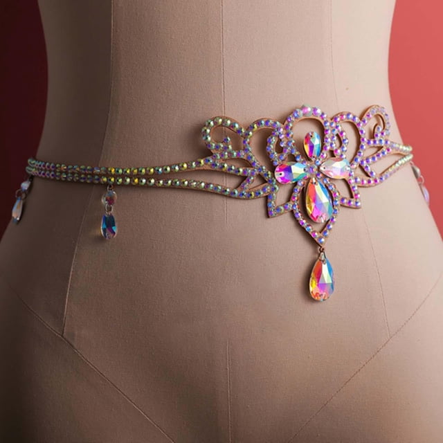 Cadena de Cintura para Mujer BLESIY Cinturón de Danza del Vientre 68cm
