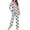 Grey Ghost Bow Print, variant on Halloween Pajamas Women Grey Damask Ghost Print Long Sleeve Notch Collar Button Down Loungewear, Tagless Comfort Design, Quick Dry Breathable Polyester, Pockets XS‑4XL for Slumber Party