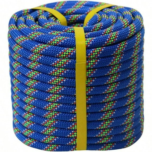 Double Braided Arborist Rope 1/2 Inch X 100 Feet Polyester High Gth Climbing Rope For Tree Work Halyard Sailing Blue
