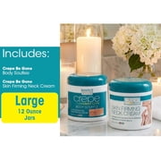 Crepe Be Gone Classic Body Souffle 12 oz. AND Firming Neck Cream 12 ounce (LARGE 2-PC SET)