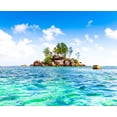 thumbnail image 1 of Dundee Déco Murale Moderne Île Tropicale Bleue et Blanche Non Encollée, 142 Po X 106 Po (360cm X 270cm), 1 of 4