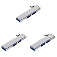 thumbnail image 2 of Base de expansión OTG HUB USB 3 en 1 tipo C para PC portátil (Tipo plateado a 3USB), 2 of 2
