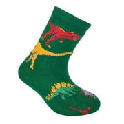 Wheel House Designs - Dinosaurs on Green Socks - Childs 6-8.5