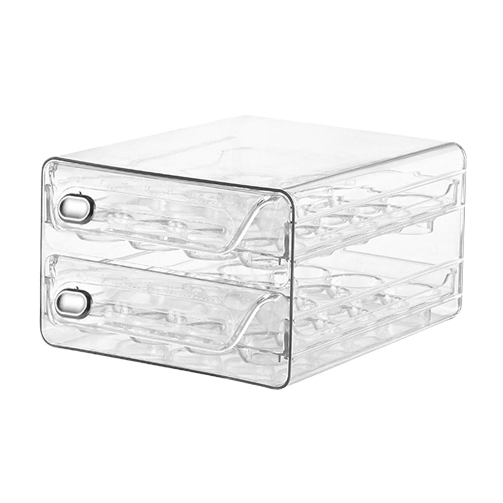 Eggs Organizer Drawer Fridge Egg Drawer Organizer Bins Pull Out Stackable Egg Holder Double Layers Eggs Container for Pantry Kitchen Cabinet 40 Grids