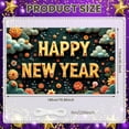 thumbnail image 2 of Floral Design Happy New Year Banner Pattern New Year Display 3D Lettering Colorful Decor Festive Backdrop for New Year Party Holiday Celebration Indoor Decor, 2 of 9